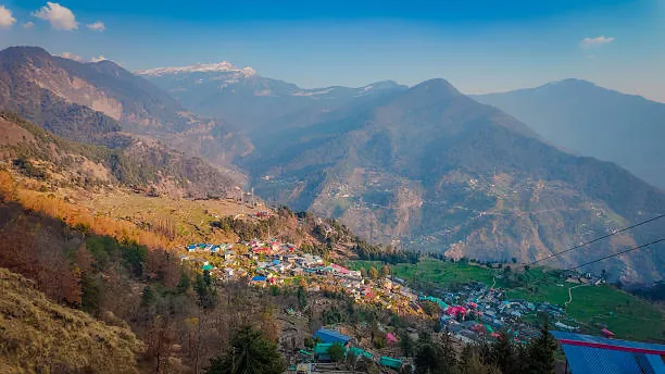 A village in a Himalayan valley